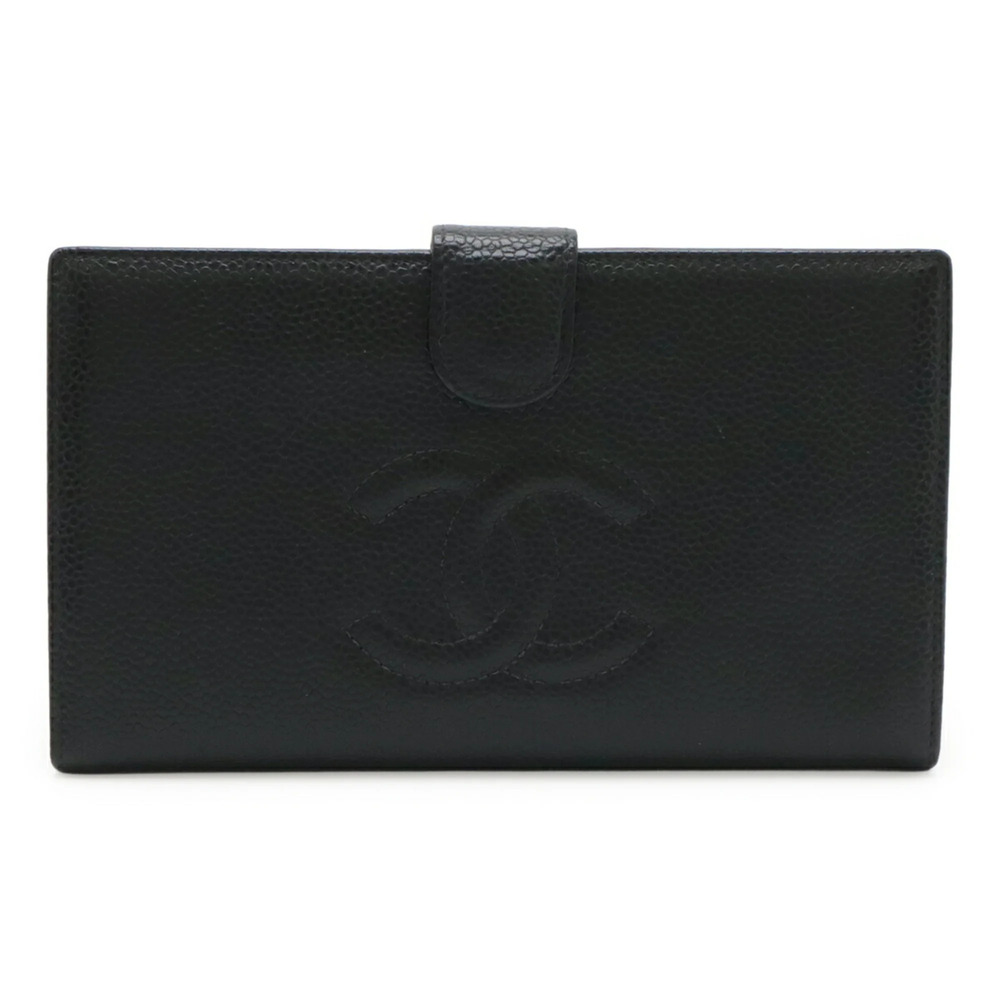 CHANEL Black Caviar Leather Logo Wallet - Picture 2 of 10